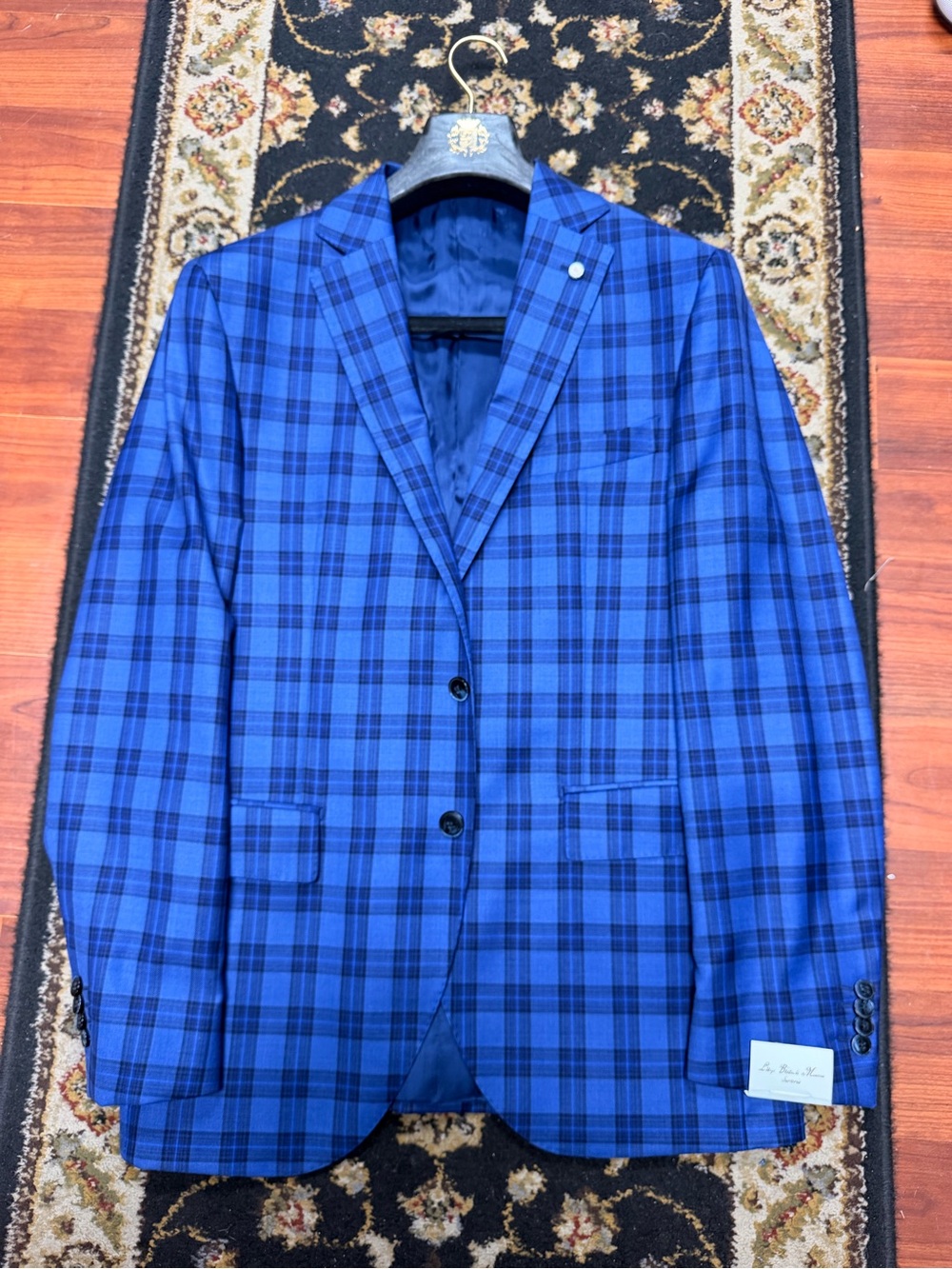 Luigi Bianchi Mantova Blue Plaid Sport Coat